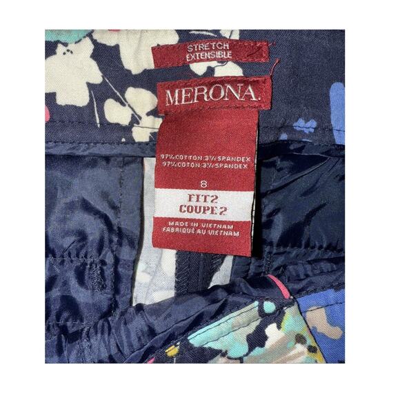 Merona Floral Stretch Ankle Dress Pants - Size 8 - Picture 2 of 8